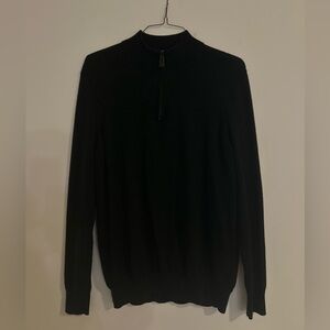 Jos. A. Bank Men's Black Quarter Zip Sweater Merino Wool XL